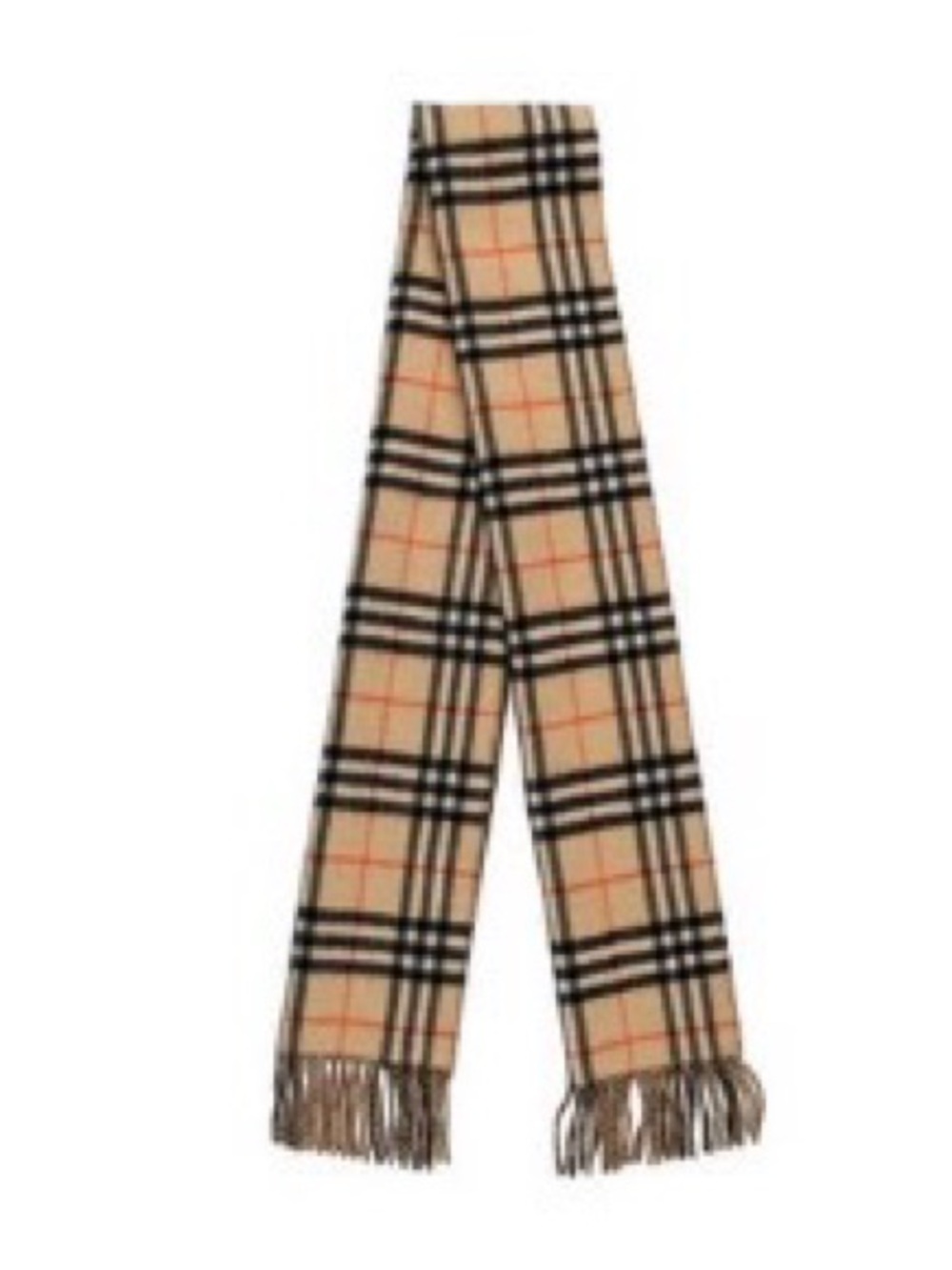 NEW AUTHENTIC BURBERRY 168X30 DF MEDIUM CHECK TO SOLID CASHMERE SCARF